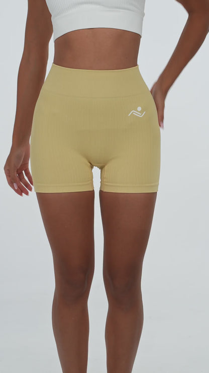 Shape Sculpt Fitness Shorts in Beige, video, Ascendia
