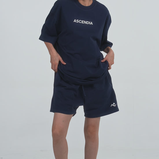 Ascendia women's tee and short set - navy