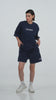 Ascendia women's tee and short set - navy